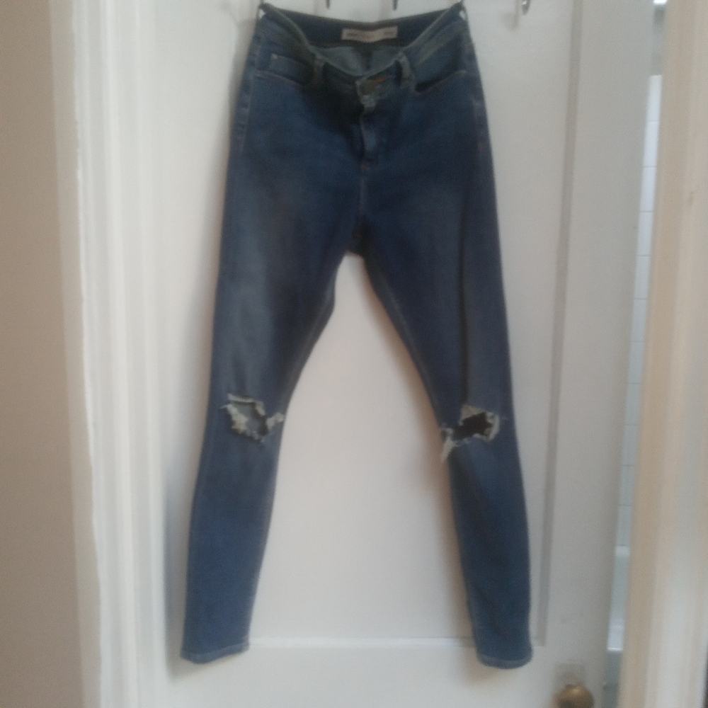 ASOS Blue Distressed Skinny Jeans